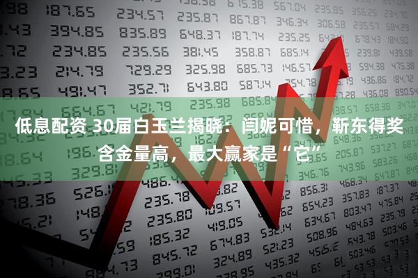 低息配资 30届白玉兰揭晓：闫妮可惜，靳东得奖含金量高，最大赢家是“它”